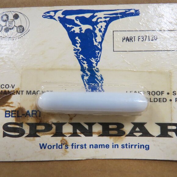 Vintage Bel-Art F37120 2" Spinbar Plain Magnetic Stirrer, White NOS SEALED - Picture 2 of 3